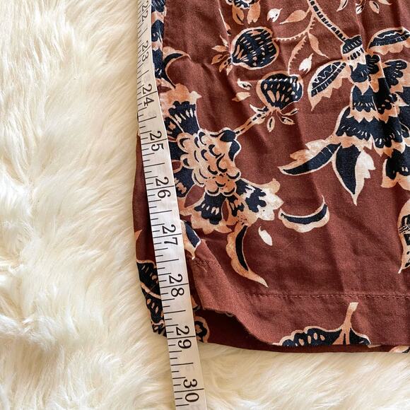 Primark Boho Floral Brown Wide Leg Casual Pants 10 - Picture 6 of 9